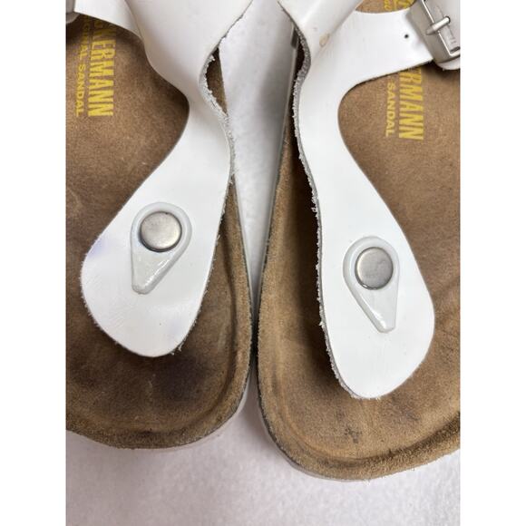 Neckermann Thong Sandals Leather Women's Size 40 EU / 9 - 9.5 US White See Pics - Picture 5 of 12
